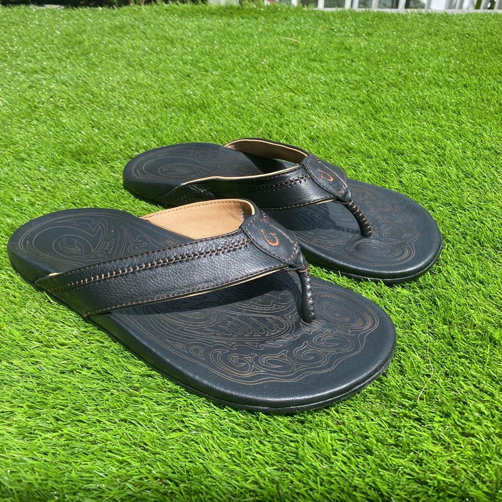 OluKai HIAPO Mens Leather Beach Sandal